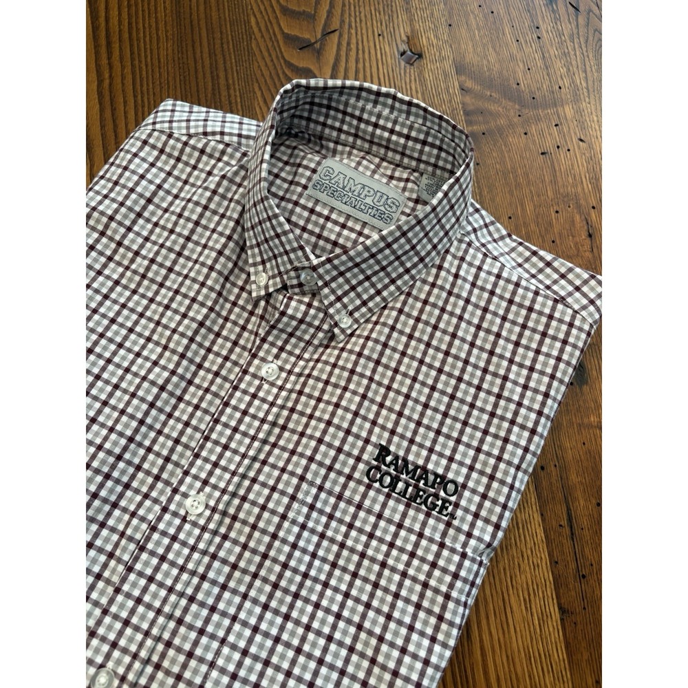 Campus Specialties Mens Shirt Long Sleeve Ramapo College Plaid Button Medium
